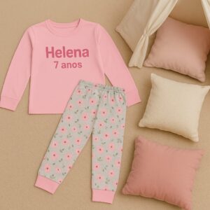 Pijama infantil meia estação personalizado 4 ao 12