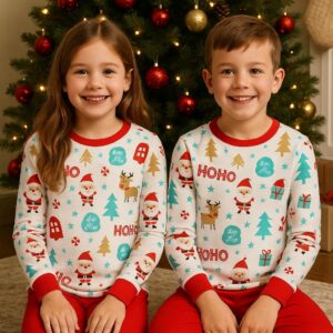 Pijamas meia estação Infantil de Natal 1 ao 3