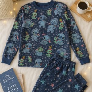 Pijama de Inverno personagem Lillo Stitch 4 ao 12